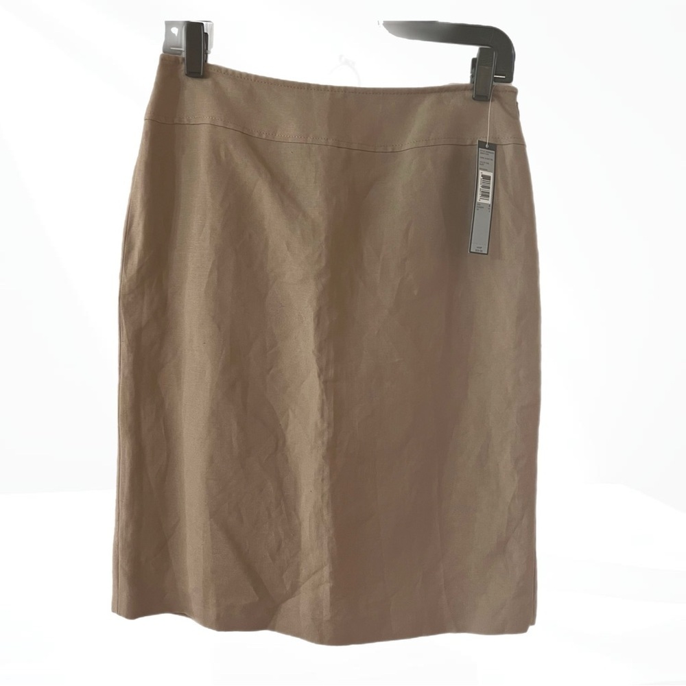 Tahari Arthur S. Levine Linen Blend Cream Skirt Women Size 4 New With Tags